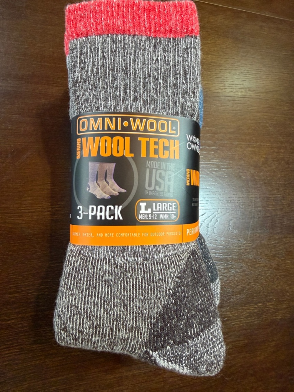 NWT Omni Wool Merino Wool Hiker Socks 3-Pack Made USA Outdoor
